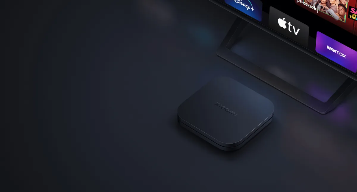 Xiaomi TV Box S drugiej generacji podłączony do telewizora